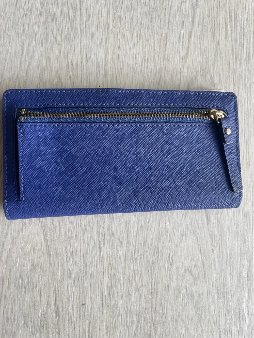 Kate Spade Continental Wallet in Cobalt Blue with Gold Logo